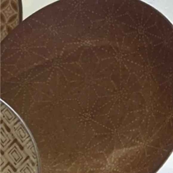 Brown Patterned Ceramic Plates - Picture 1 of 2